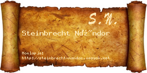 Steinbrecht Nándor névjegykártya