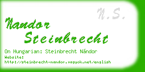 nandor steinbrecht business card